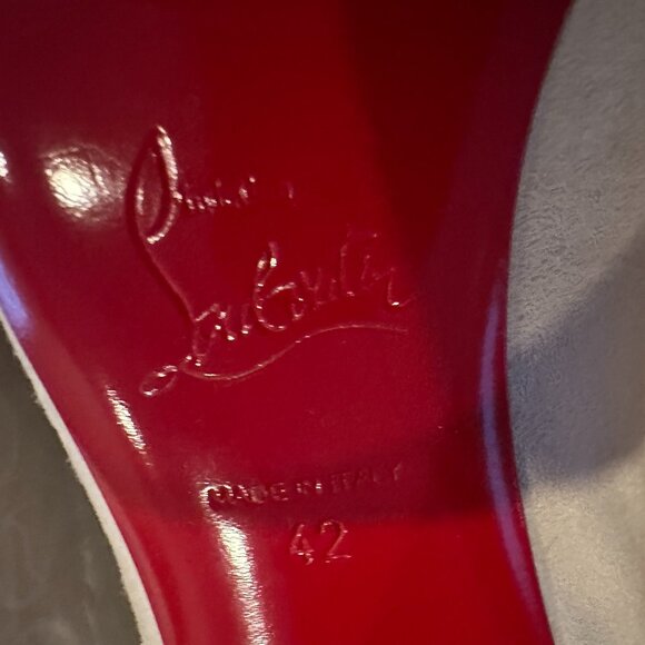 Christian Louboutin MISS DUVETTE 55 Cutout Block Heels Pumps Shoes Leche - Picture 14 of 15